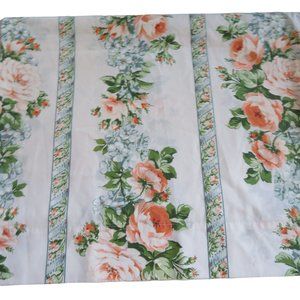 Vintage Pair of 2 Montgomery Ward Standard Pillowcases Floral Striped USA Made